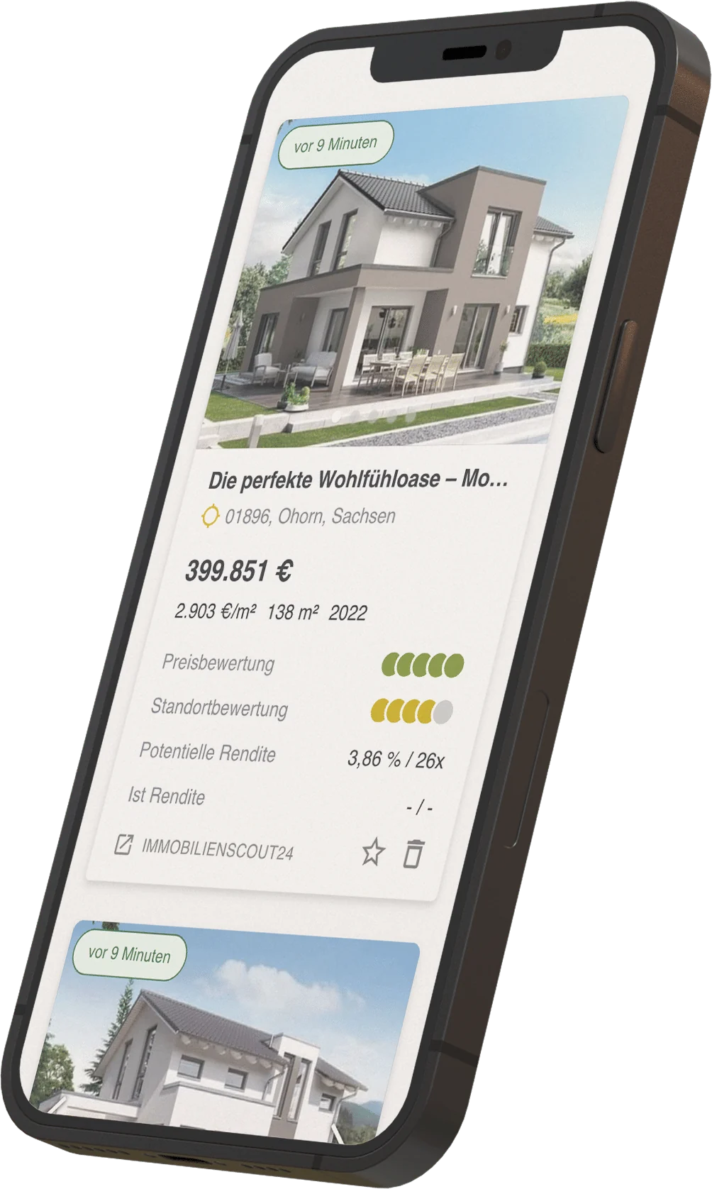 ThinkImmo-Suchoberfläche auf einem Smartphone
